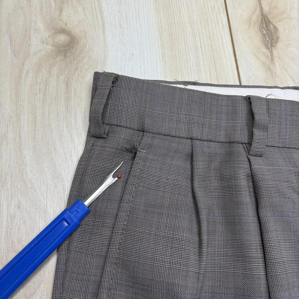 Brooks Brothers 346 Madison Fit Windowpane Glen Plaid Wool Suit Mens 45R 34x29